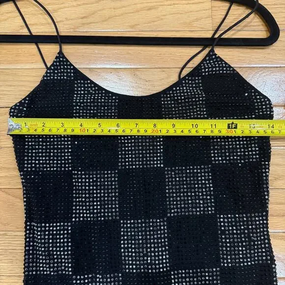 Alice and Olivia Nelle Embellished Rhinestone Mini Dress Black Size 2 NWT